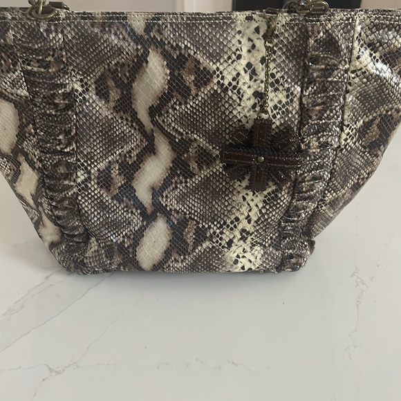 JESSICA Simpson Python Snakeskin Faux Leather Tote - Picture 10 of 12